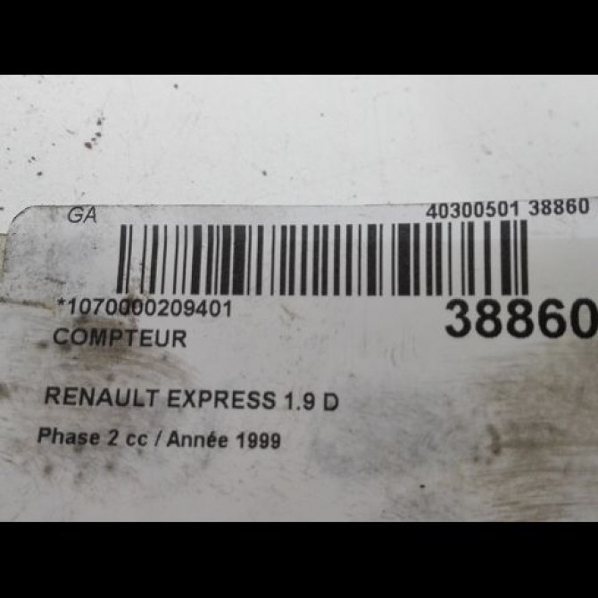 Compteur occasion RENAULT EXPRESS Phase 2 09-1994->09-1997 1.9 D 55ch 7700308066 3