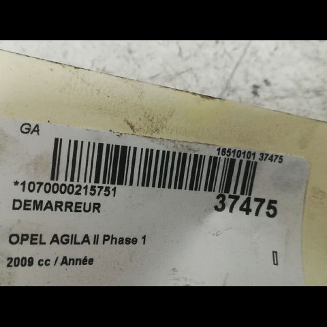 Démarreur occasion OPEL AGILA II Phase 1 03-2008->12-2014 93194147 4