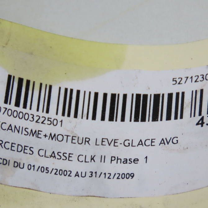 Mecanisme+moteur leve-glace avg occasion MERCEDES CLASSE CLK II Phase 1 05-2002->12-2009 270 CDI 2097200746 5