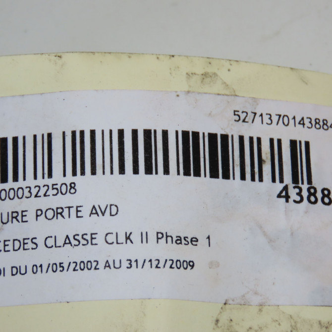 Serrure porte avd occasion MERCEDES CLASSE CLK II Phase 1 05-2002->12-2009 270 CDI 2097201435 6