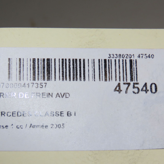 Etrier de frein avant droit occasion MERCEDES CLASSE B I Phase 1 06-2005->04-2008 B200CDI 140ch 1694200283 5