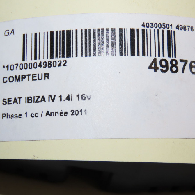 Compteur occasion SEAT IBIZA IV Phase 1 05-2008->01-2012 1.4i 16v 6J0920802X 6