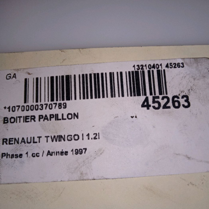 Boitier papillon occasion RENAULT TWINGO I Phase 1 04-1993->08-1998 1.2i 60ch 7700105042 4