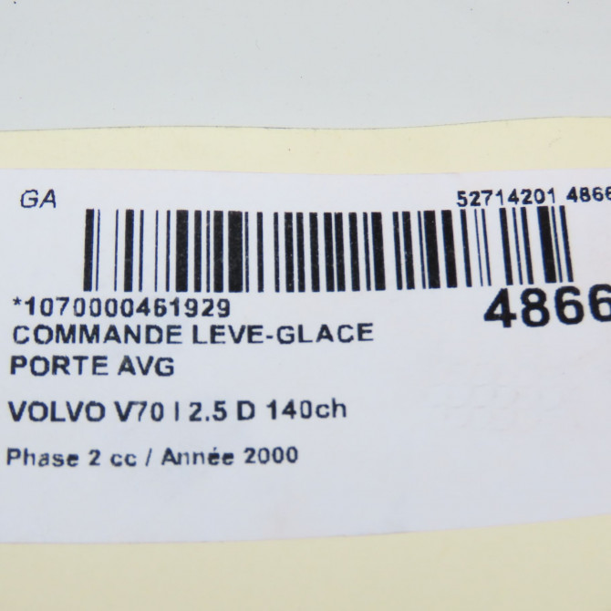 Commande lève-glace porte avant gauche occasion VOLVO V70 I Phase 2 02-2000->06-2004 2.5 D 140ch 7