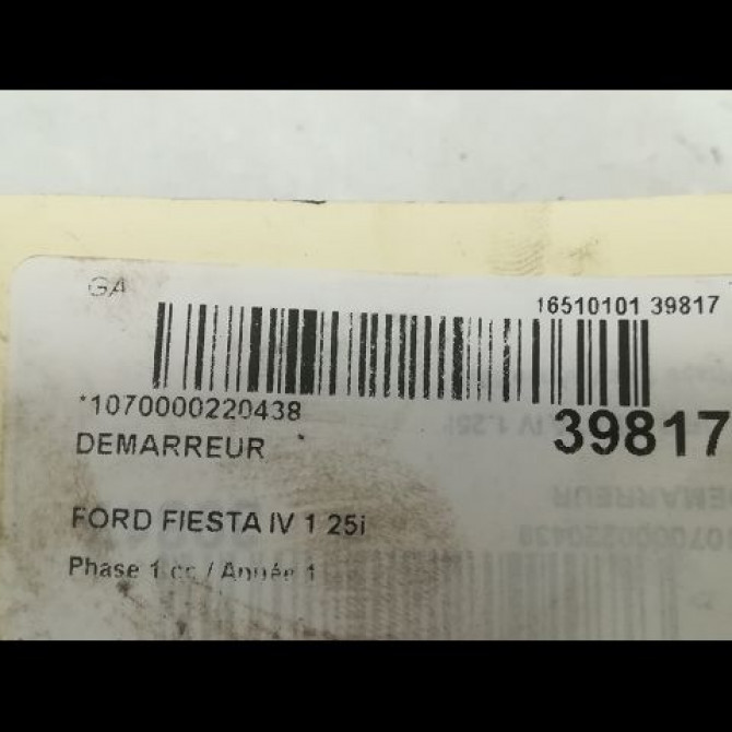 Démarreur occasion FORD FIESTA IV Phase 1 09-1995->09-1999 1.25i 1416226 4
