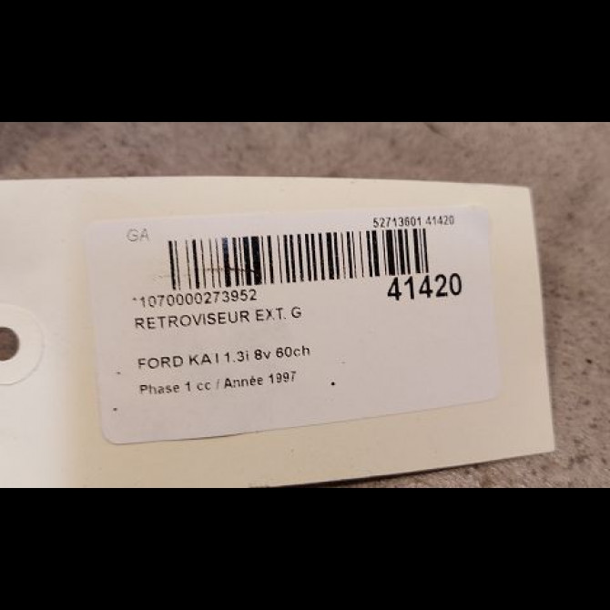 Retroviseur exterieur gauche occasion FORD KA I Phase 1 10-1996->10-2008 1.3i 8v 60ch 1131503 3
