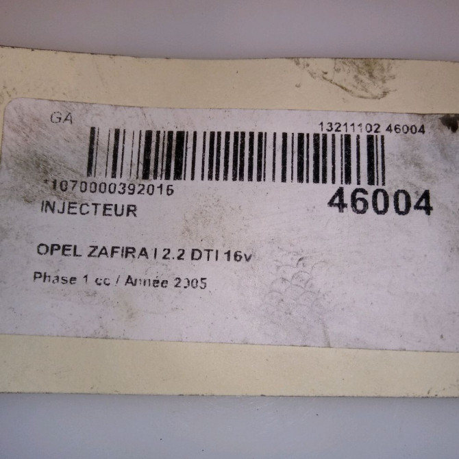 Injecteur occasion OPEL ZAFIRA I Phase 1 03-1999->07-2005 2.2 DTI 16v 125ch 9196701 4