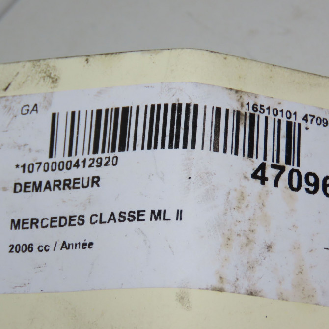 Démarreur occasion MERCEDES CLASSE ML II phase 1 03-2005->09-2008 9061300 7