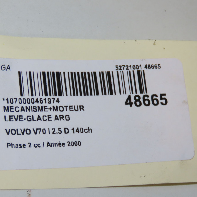 Mecanisme+moteur leve-glace arg occasion VOLVO V70 I Phase 2 02-2000->06-2004 2.5 D 140ch 9152725 5