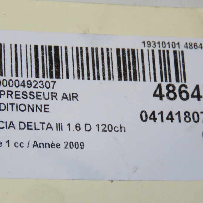 Compresseur air conditionne occasion LANCIA DELTA III Phase 1 07-2008->... 1.6 D 120ch 51897475 5