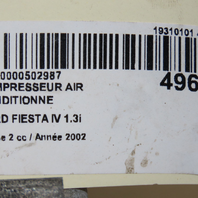 Compresseur air conditionne occasion FORD FIESTA IV Phase 2 09-1999->09-2002 1.3i 1828202 6