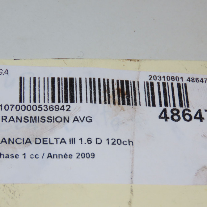 Transmission avant gauche occasion LANCIA DELTA III Phase 1 07-2008->... 1.6 D 120ch 51795511 5