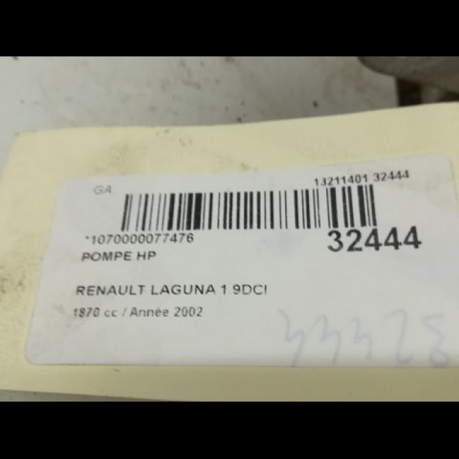 Pompe hp occasion RENAULT LAGUNA II Phase 1 11-2000->03-2005 1.9 DCI 120ch 8200659759 5