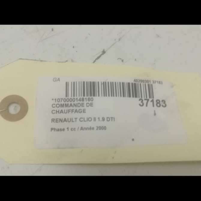 Commande de chauffage occasion RENAULT CLIO II Phase 1 03-1998->06-2001 1.9 DTI 3