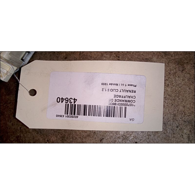 Commande de chauffage occasion RENAULT CLIO II Phase 1 03-1998->06-2001 1.2 3