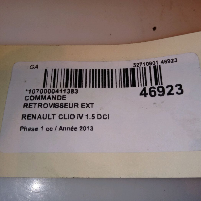 Commande rétroviseurs extérieures électriques occasion RENAULT CLIO IV Phase 1 07-2012->... 1.5 DCI 90ch 255706283R 5