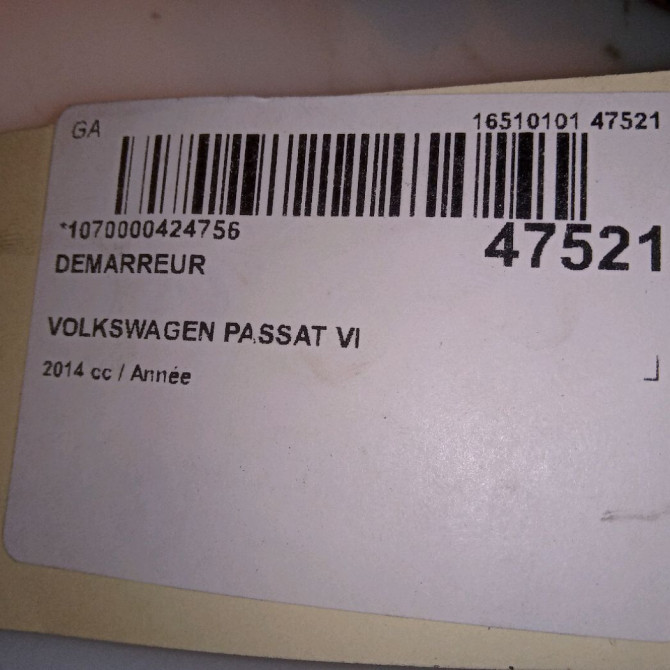 Démarreur occasion VOLKSWAGEN PASSAT VI Phase 1 BREAK 10-2010->04-2015 2E911024C 8