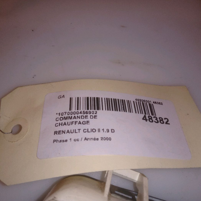 Commande de chauffage occasion RENAULT CLIO II Phase 1 03-1998->06-2001 1.9 D 7701047548 4
