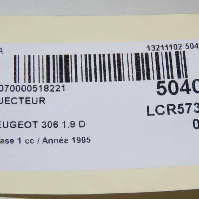 Injecteur occasion PEUGEOT 306 Phase 1 09-1994->03-1997 1.9 D 3