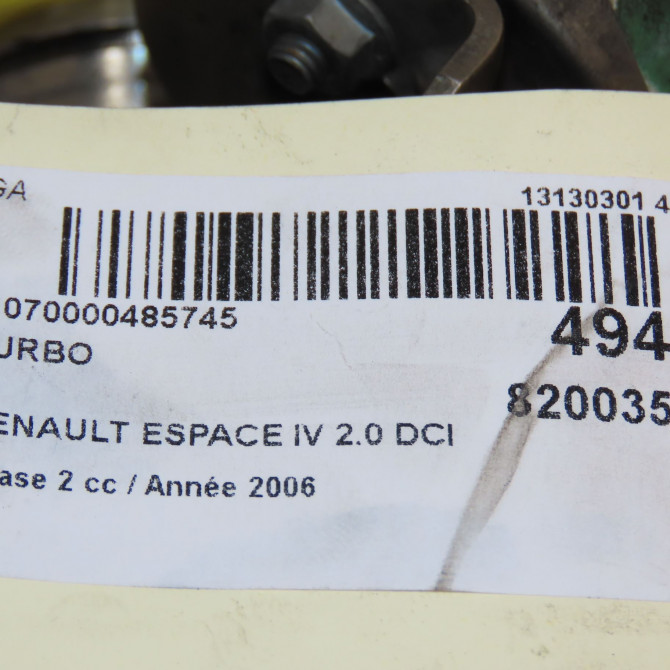 Turbo occasion RENAULT ESPACE IV Phase 2 03-2006->07-2012 2.0 DCI 150ch 7701477162 7