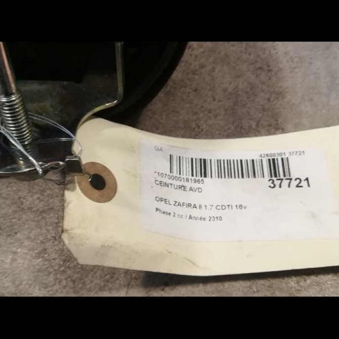 Ceinture avant droite occasion OPEL ZAFIRA II Phase 2 01-2008->12-2014 1.7 CDTI 16v 110ch 13296206 3