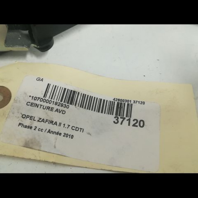 Ceinture avant droite occasion OPEL ZAFIRA II Phase 2 01-2008->12-2014 1.7 CDTI 125ch 13296206 4