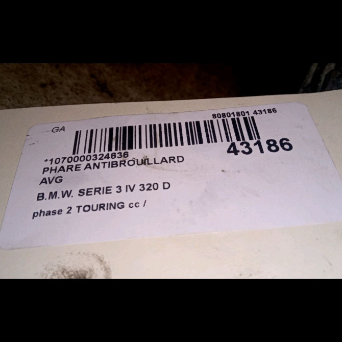 Phare antibrouillard avant gauche occasion B.M.W. SERIE 3 IV Phase 1 04-1995->04-1999 320 D 150ch 63177894017 3