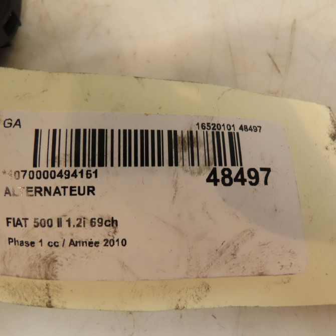 Alternateur occasion FIAT 500 II 500 II Phase 1 2007-07-01->2016-03-31 1.2i 69ch 71797006 4