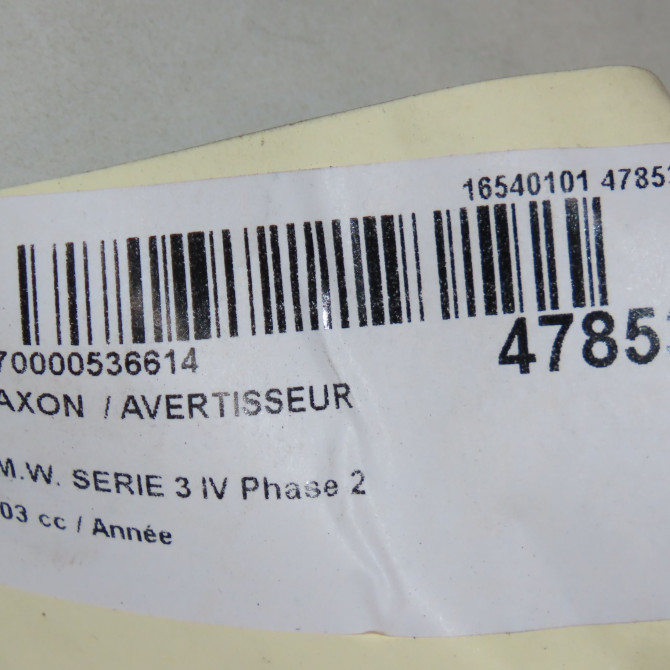 Klaxon  / avertisseur occasion B.M.W. SERIE 3 IV Phase 2 09-2001->03-2005 61338379712 5