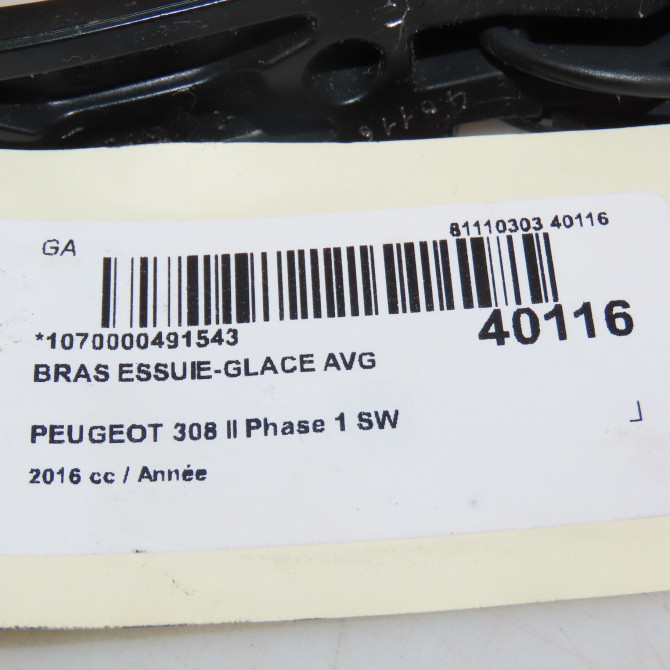 Bras essuie-glace avant gauche occasion PEUGEOT 308 II Phase 1 SW 02-2014->08-2017 1610670580 3