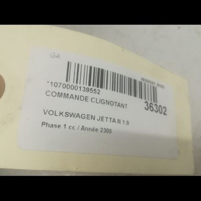 Commande clignotant occasion VOLKSWAGEN JETTA III Phase 1 09-2005->12-2010 1.9 TDI 105ch 3C8941431BXSH 3