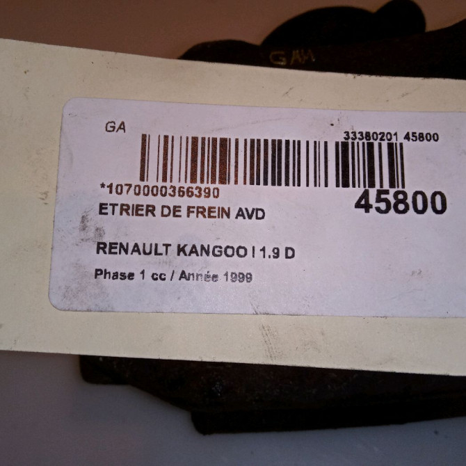 Etrier de frein avant droit occasion RENAULT KANGOO I Phase 1 09-1997->06-2003 1.9 D 65ch 7701207787 4