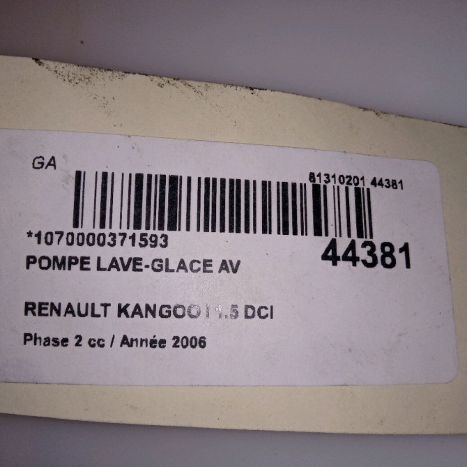 Pompe lave-glace avant occasion RENAULT KANGOO I Phase 2 03-2003->06-2010 1.5 DCI 85ch 8200213042 4