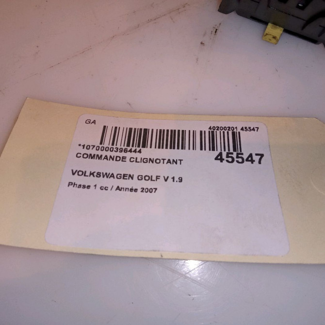 Commande clignotant occasion VOLKSWAGEN GOLF V Phase 1 11-2003->10-2008 1.9 TDI 90ch 3C8941431BXSH 4