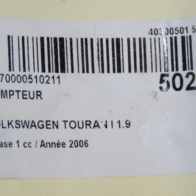 Compteur occasion VOLKSWAGEN TOURAN I Phase 1 03-2003->12-2006 1.9 TDI 105ch 1T0920872FXZ02 7