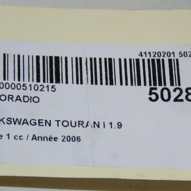 Autoradio occasion VOLKSWAGEN TOURAN I Phase 1 03-2003->12-2006 1.9 TDI 105ch 5