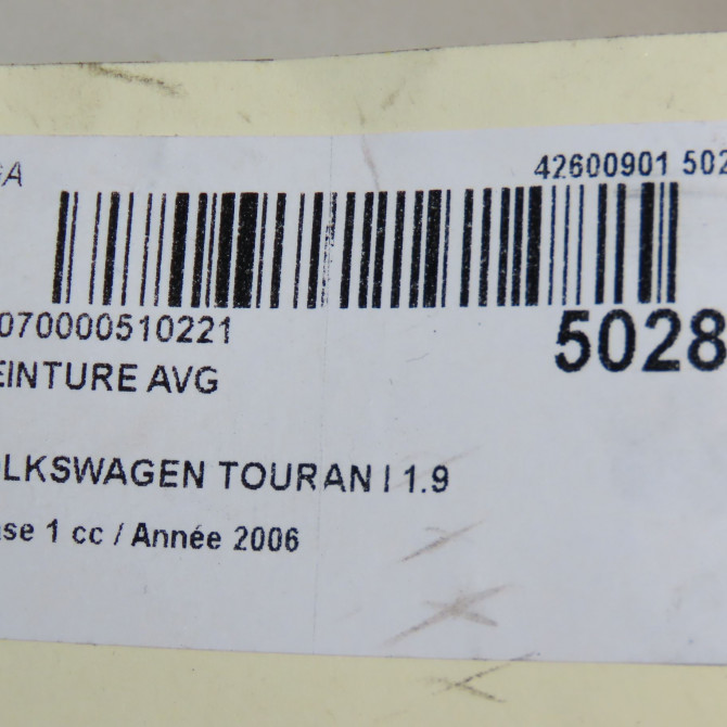 Ceinture avant gauche occasion VOLKSWAGEN TOURAN I Phase 1 03-2003->12-2006 1.9 TDI 105ch 1T1857705CRAA 5