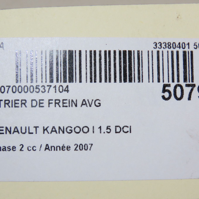 Etrier de frein avant gauche occasion RENAULT KANGOO I Phase 2 03-2003->06-2010 1.5 DCI 70ch 7701207786 5