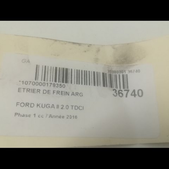 Etrier de frein arrière gauche occasion FORD KUGA II Phase 1 09-2012->... 2.0 TDCI 150ch 2210215 3