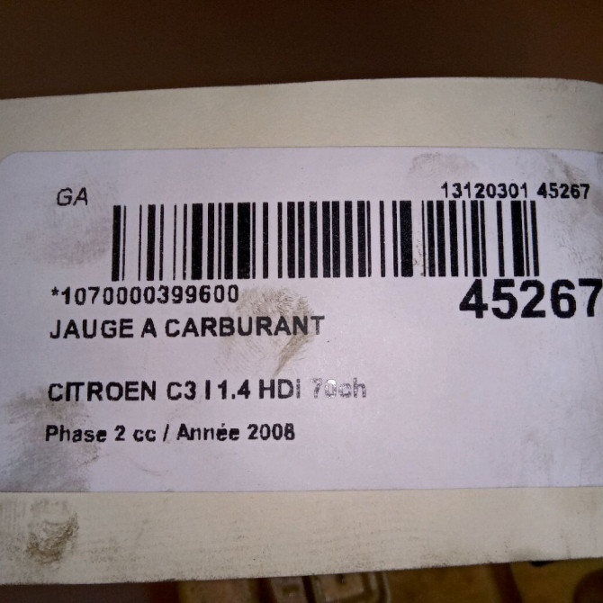 Jauge a carburant occasion CITROEN C3 I Phase 2 10-2005->12-2010 1.4 HDi 70ch 5