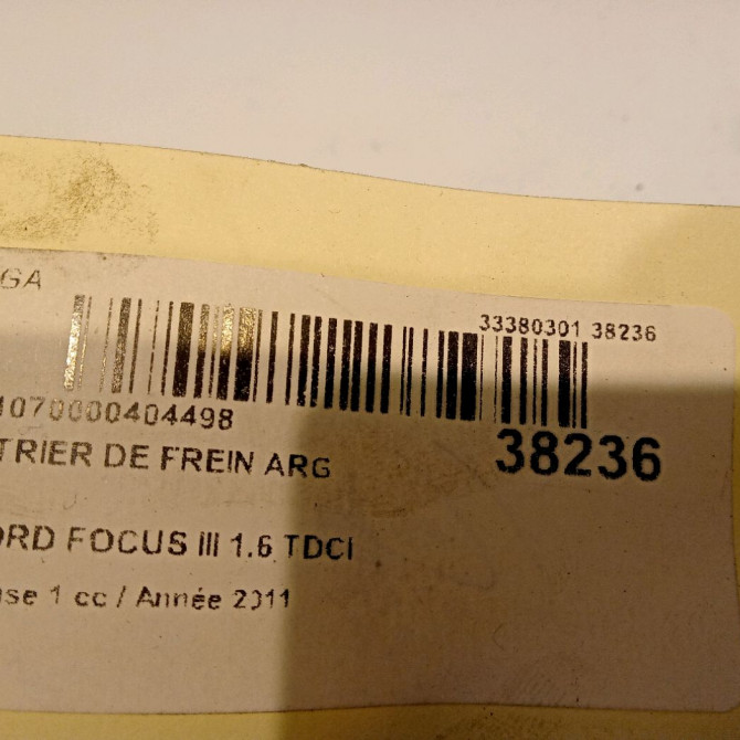 Etrier de frein arrière gauche occasion FORD FOCUS III Phase 1 01-2011->04-2015 1.6 TDCI 115ch 2210215 3