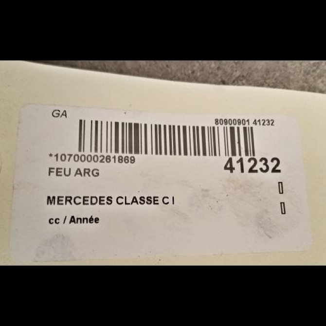 Feu arrière gauche occasion MERCEDES CLASSE C I 3