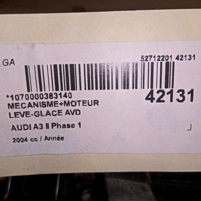 Mecanisme + moteur lève-glace avant droit occasion AUDI A3 II Phase 1 06-2003->06-2008 8P4837462C 4