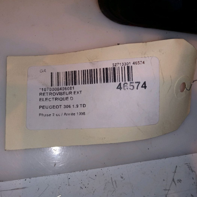 Retroviseur exterieur electrique droit occasion PEUGEOT 306 Phase 2 04-1997->03-2002 1.9 TD 8149G5 5