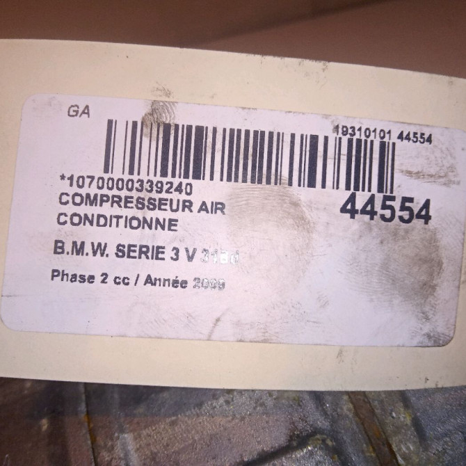 Compresseur air conditionne occasion B.M.W. SERIE 3 V Phase 2 09-2008->12-2011 318d 64526987862 5