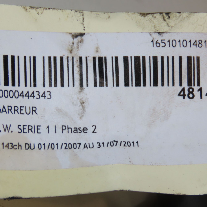 Démarreur occasion B.M.W. SERIE 1 I Phase 2 01-2007->07-2011 118d 143ch 12418570238 6