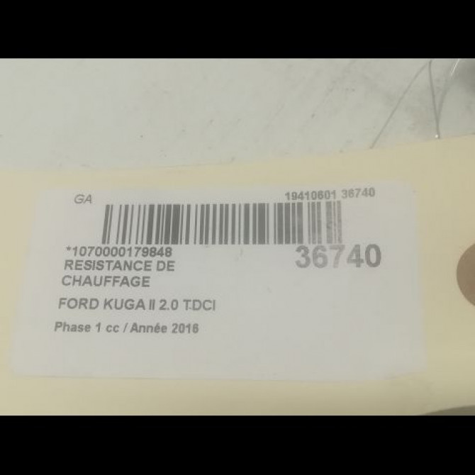 Resistance de chauffage occasion FORD KUGA II Phase 1 09-2012->... 2.0 TDCI 150ch 1786199 3