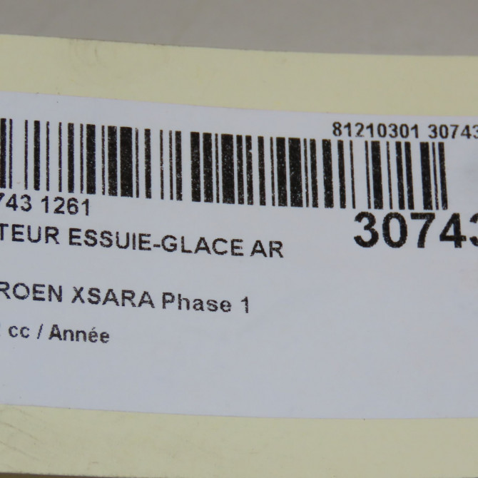 Moteur essuie-glace arrière occasion CITROEN XSARA Phase 1 02-1998->09-2000 6405H2 7