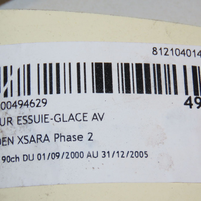 Moteur essuie-glace avant occasion CITROEN XSARA Phase 2 09-2000->12-2005 2.0 HDi 90ch 6405H4 6