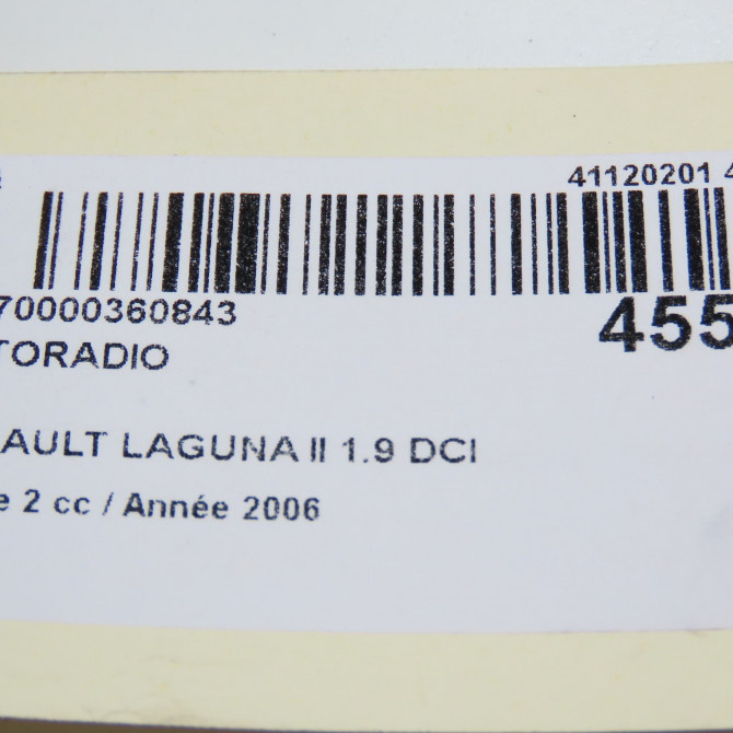 Autoradio occasion RENAULT LAGUNA II Phase 2 03-2005->09-2007 1.9 DCI 125ch 8